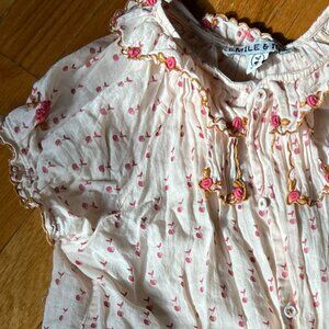 Embroidered roses blouse from Paris brand Emile et Ida